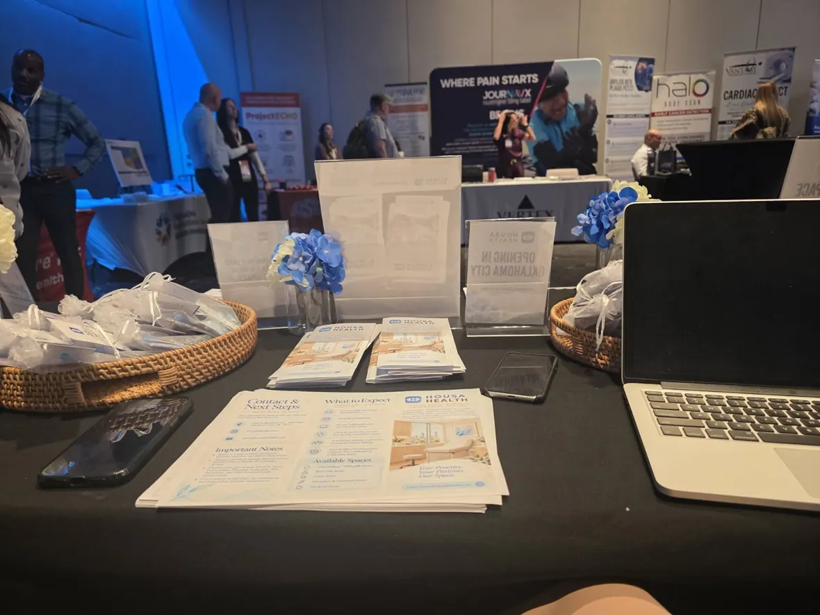 Housa Health brochures and conference display at AONP